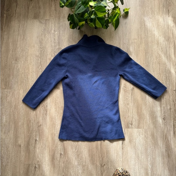 WoolOvers Blue Polo Cashmere Blend Sweater - Picture 5 of 5